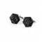 Black French Cufflinks with Steel Bits 