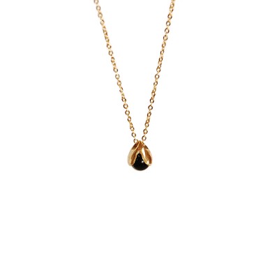  LILY OF THE VALLEY gold necklace with onyx