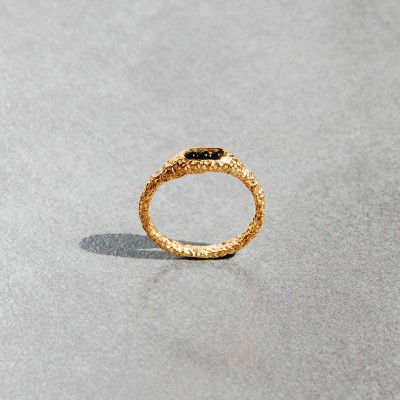 gold plated ring with onyx