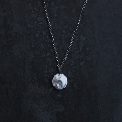 Liquid Medallion silver necklace