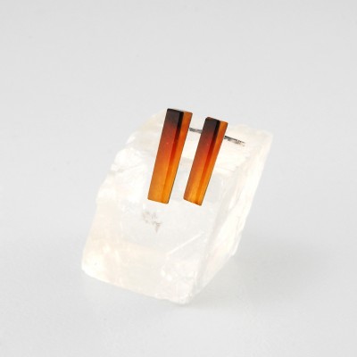 rectangle amber earrings