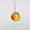 Split silver necklace with amber