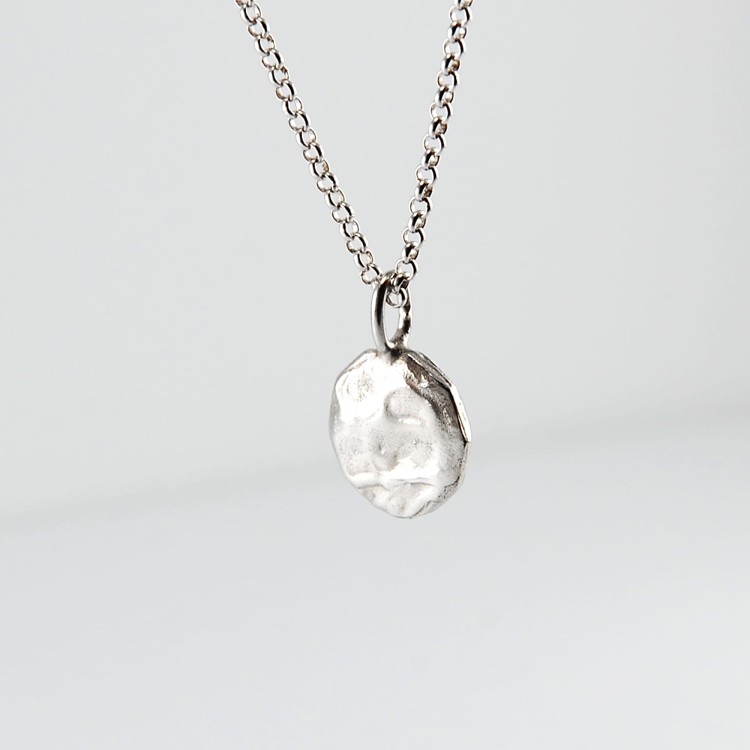 rhodium plated silver medallion flow 1 handmade jewelry gdansk