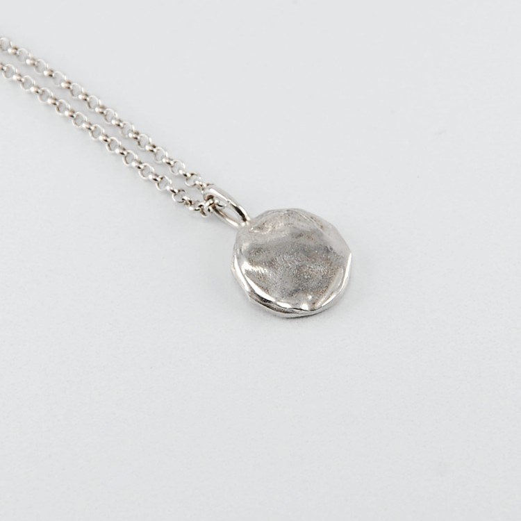 rhodium silver medallion necklace flow 3 handmade gdansk sterling 925