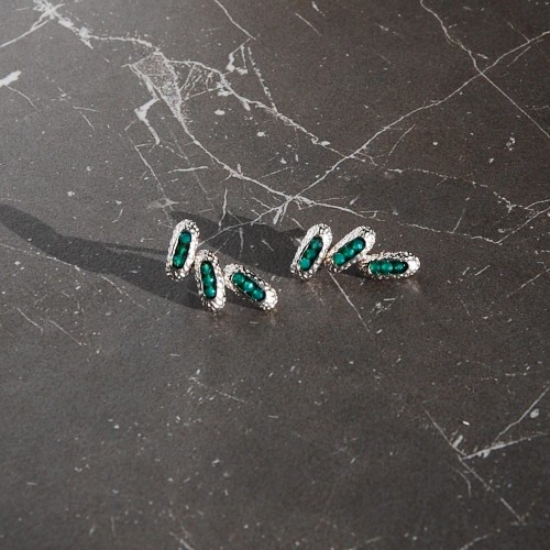 długie kolczyki srebrne z zielonym onyksem